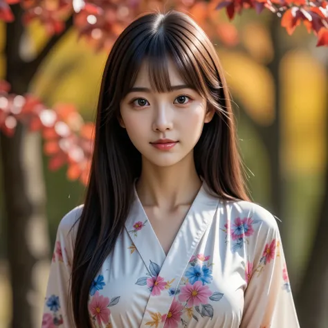 Young Japanese beauty, cute, Princess Kaguya, Beautiful straight long black hair, (She is wearing a gorgeous kimono with a beautiful blue, pink and gold Japanese floral pattern.,Very elegant and neat), Fantasy art, Realistic, moving lighting, Art Station,...