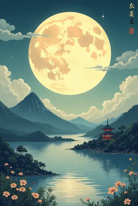 Image dune lune pour illustration japonaise.