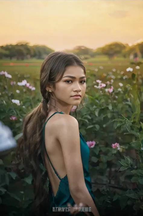 (zendaya:.4), (32k:1.5, Highest quality, masterpiece, Ultra-high resolution), Professional camera work:1.6, Highly detailed skin and face textures:1.3, Captivating portrait:1.2, Very accurate, Very detailed, 1 adult female, ((in the park:1.4)), Incredibly ...