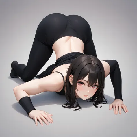 jack-o pose,face-down butt-up,split leg forward bend