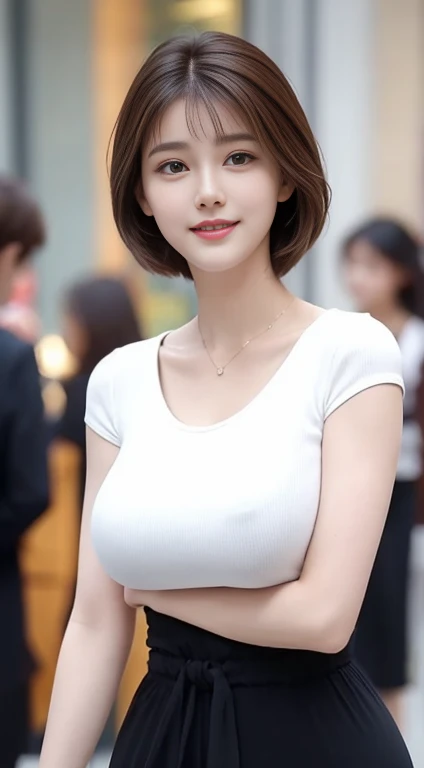 （1个Giant Breast Girl，Prototype，（Slender legs，Long legs），best quality，hyper-detailing，Enlightenment，Beautiful eyes and a delicate face） allure：Brown hair color，Natural makeup，Random colored clothes（Purple eyes：1.05），Round chest，Look at the audience，alone，Te...