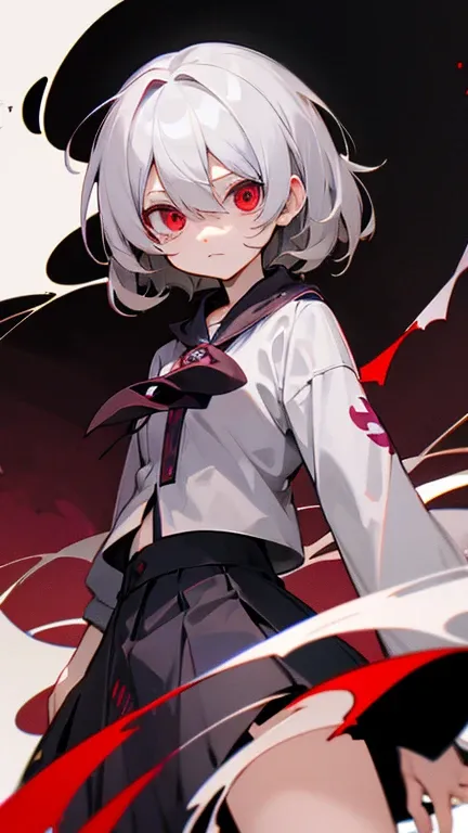 Highest quality　Sagume Rare God　Gray Hair　Red eyes　I have nothing　One person　