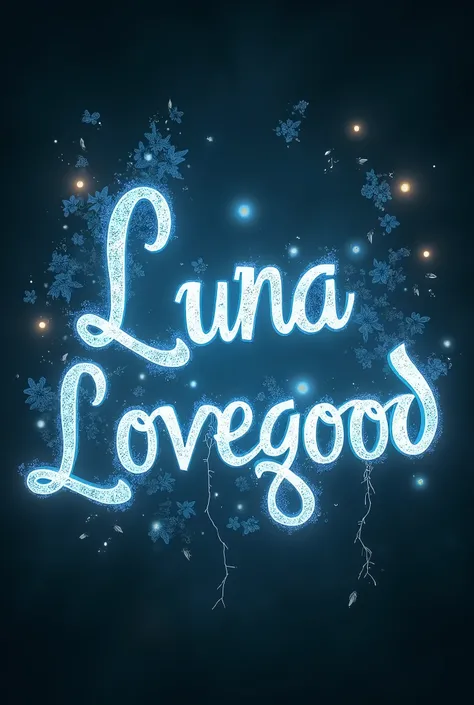 the name Luna Lovegood on a sign with letters inspired by the Harry Potter universe