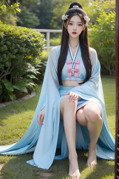 It is true, High resolution, 1 girl, Long hair, Korea,, Hanfu,, Thigh, Visible underwear,