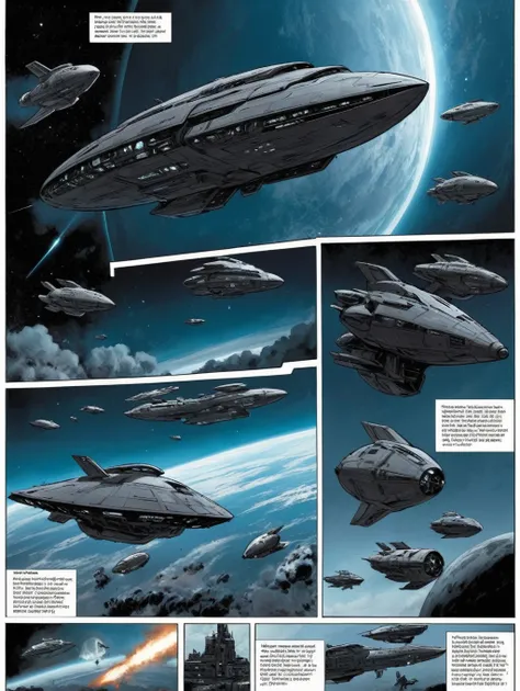 ww3, black future war, Collateral damage, SPACESHIP, comic panel layout, Multiple views