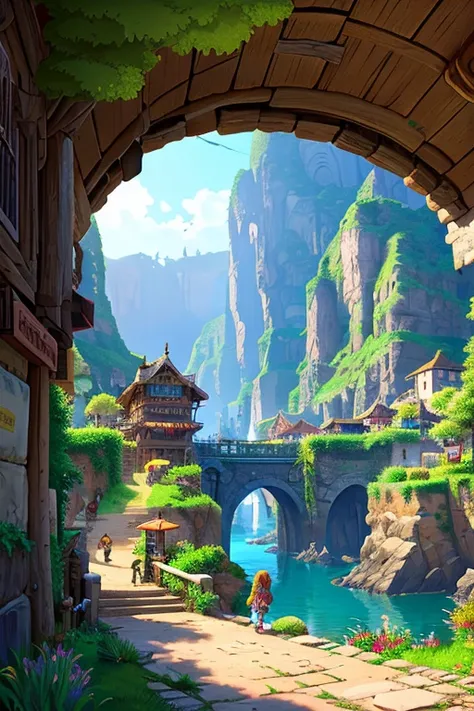 Pixel Art、Townscape、Fantasy、Lots of nature、Spectacular nature、The adventure begins