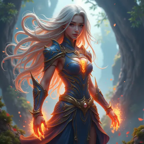 a game character, aura flowing, fantasy landscape, detailed face, beautiful eyes, detailed hair, intricate armor, glowing energy, vibrant colors, dramatic lighting, dynamic pose, cinematic atmosphere, digital art, concept art style, photorealistic, 8k, bes...