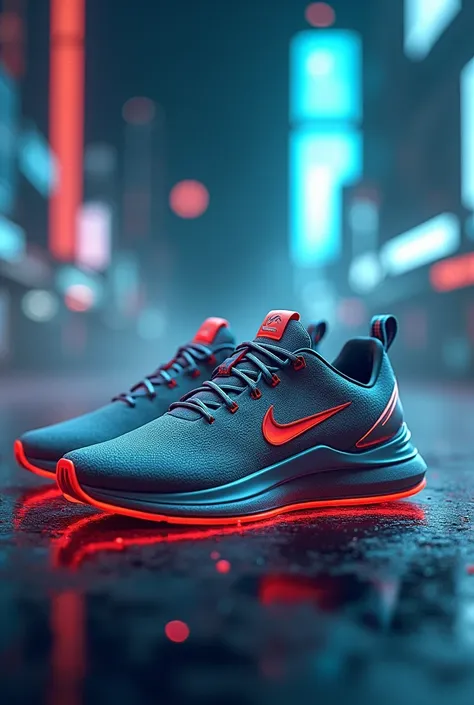 Futuristic Nike brand sneakers