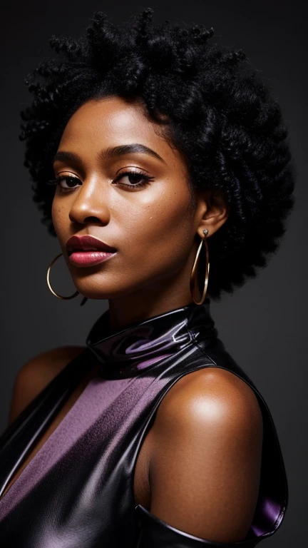 uma mulher com um grande afro hair usando um colar, afro, black woman, , Afro-americano, , afro futurist, com afro, afro hair,, bela, photo of a black woman, African black princess, African-American woman, afro futurism, stunning woman, Dark skin,,,,,,,,,,...