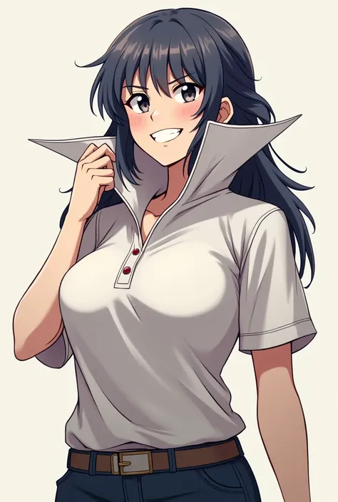 Fire Emblem Lucina wearing a Massive popped collar polo being a douchebag