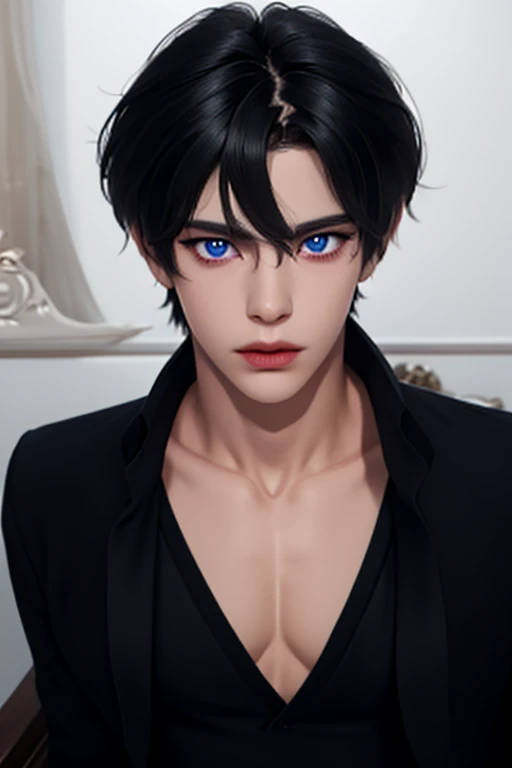 masterpiece, best quality, high quality, 1boy, solo, male focus, looking at viewer, upper body, sieg_fate, black hair, blue eyes,