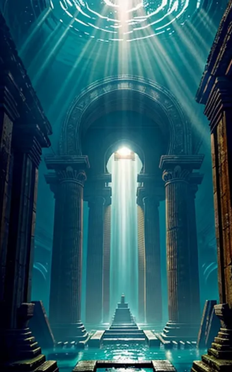 oil, Underwater images of the ancient city, Shine, By Greg Rutkowski