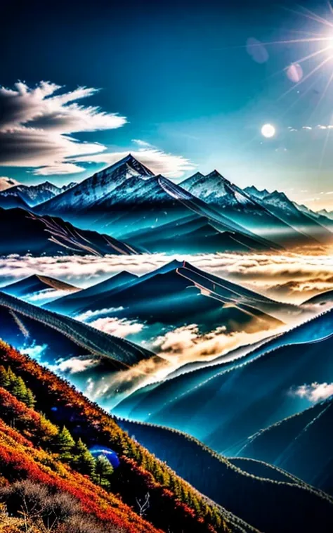 1 image。Photographs capturing the spectacular scenery of nature。Majestic mountain ranges、Vast land、Deep valleys etc.、Expressing the overwhelming power of nature。Shoot compositions and scenes that make you feel the smallness of humans。