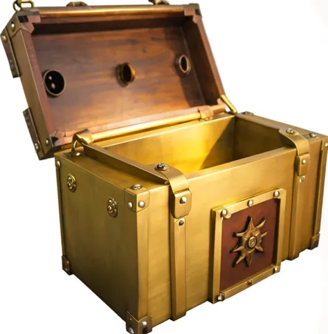 Realistic Modern Mechanical Treasure Chest Made of Steel