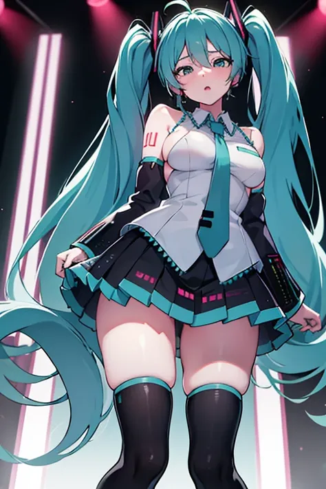 Big breasted Hatsune Miku ends up on a live stage