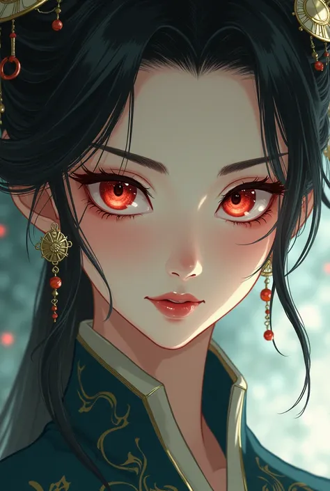 Ancient Chinese anime soft ruthless and evil beauty MILF immortal, close up