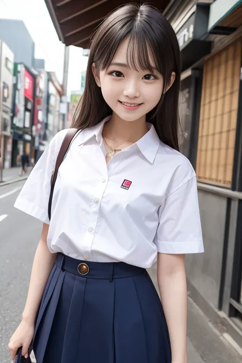 High quality masterpiece, 8k, , Japanese Girls, RAW Photos, Absurd, Winner portrait smile face, 笑face, Alone, Uniform, Summer Clothes Idol&#39;face, violet, Gardenia, Delicate girl, Long black hair, Dark Eyes, Upper body digital SLR, Observe the audience, ...