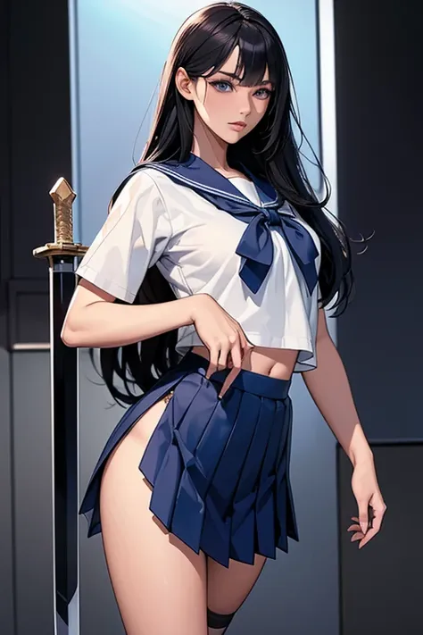 最High image quality, masterpiece, 4K, High image quality, Ultra-high resolution, Highest level of detail, CG drawing（一人のクールな大人の魅惑的なwoman、）Hair、Black Hair、It has a glossy finish.。 Hairstyle、Long Hair、straight、Parting the bangs（The sideburns are、It is jumpin...