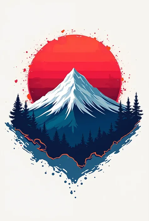 Create a Nepali sports logo, mount fuji as logo