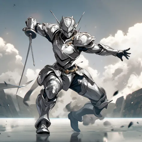 JoJo、silver chariots、Full body silver armor、Rapier