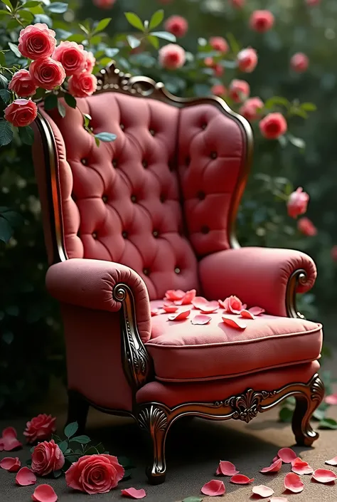 Seat a chair with rose flower