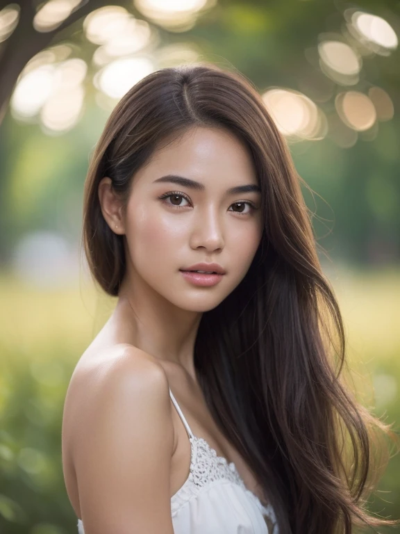 ภาพถ่ายโดย nhat minh prompt: in this fascinating picture, a realistic image of a girl with fair skin and brown eyes comes to lif...