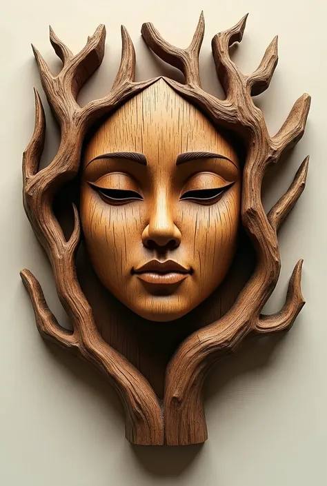 Wooden face tree type logo