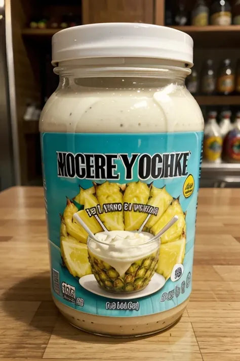 a pineapple yogurt label