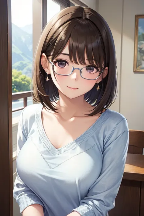 my grandmother、Shiny brown hair, Short Hair, (Beautiful brown eyes、Sparkling eyes, Fine grain)、smile、Super detailedな目、Highly detailed face, 非常にDetailed eyes,



8k, Please redeem, masterpiece,  Super detailed, Natural Light, Shapely breasts, I can see the ...