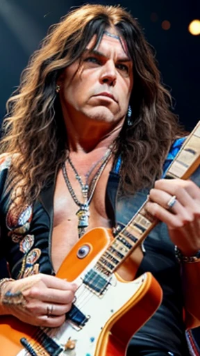 A man steve tyler with focus on face