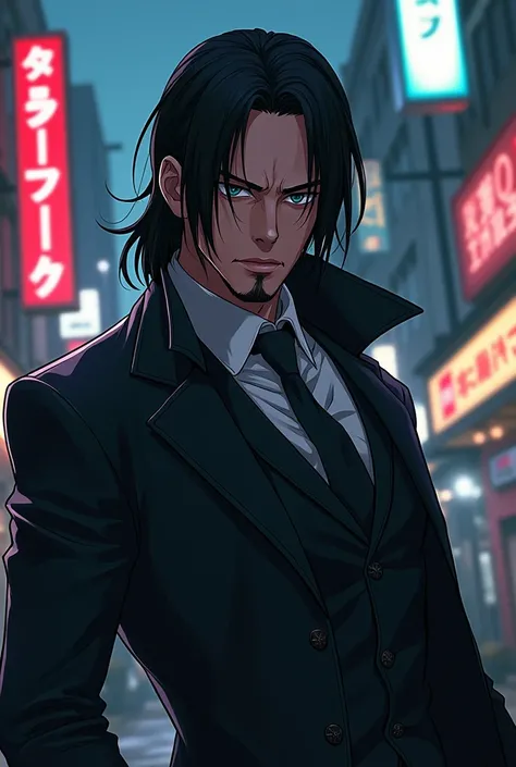 a male anime with attitude like jonh
 wick
