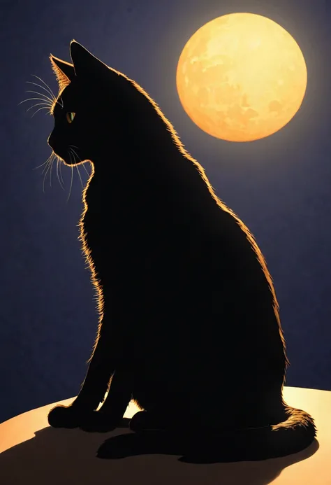 silhouette of a sitting cat