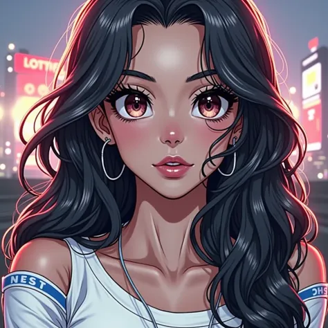 A bad ass anime girl, beautiful detailed eyes, beautiful detailed lips, extremely detailed face, long eyelashes, intricate details, highly detailed, cinematic lighting, dramatic shadows, neon cyberpunk city, dynamic pose, anime style, digital art, 8k, hype...