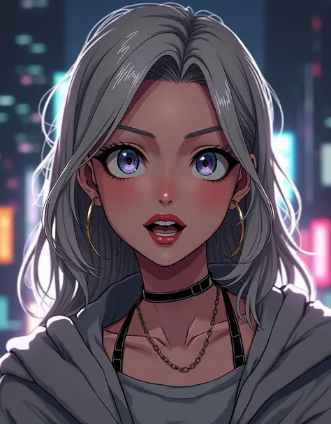 A bad ass anime girl, beautiful detailed eyes, beautiful detailed lips, extremely detailed face, long eyelashes, intricate details, highly detailed, cinematic lighting, dramatic shadows, neon cyberpunk city, dynamic pose, anime style, digital art, 8k, hype...