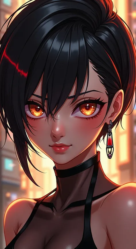 A bad ass anime girl, beautiful detailed eyes, beautiful detailed lips, extremely detailed face, long eyelashes, intricate details, highly detailed, cinematic lighting, dramatic shadows, neon cyberpunk city, dynamic pose, anime style, digital art, 8k, hype...