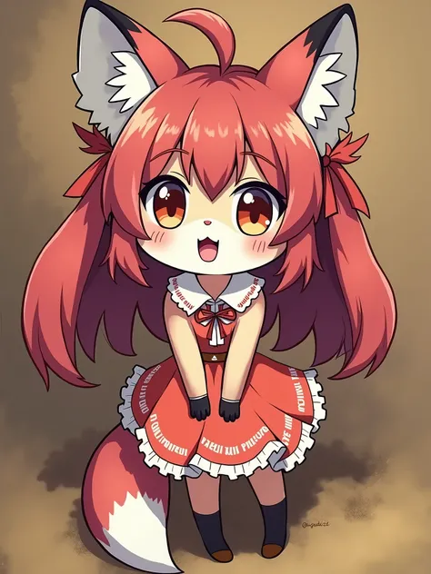 furry fox girl, very young girl