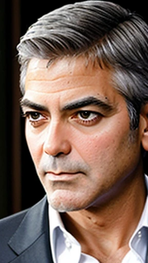 A man George clooney with focus on his face