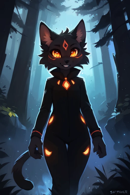 (((Forest, night, evil))), High quality, 8K, by kenket, by swaybat, by reysi, by Zackary911, by hyattlen, by teranen, by fumiko, by Pixelsketcher, by Bayard Wu, by Einshelm, by Kilinah, by Hioshiru, by fluff-kevlar, by Dimwitdog, Furry, Anthro, solo, ((bla...