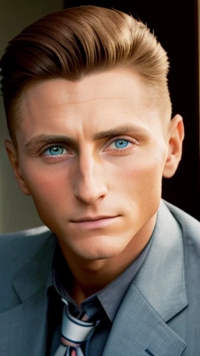 A 20 year old Kirk Douglas man with focus on his face