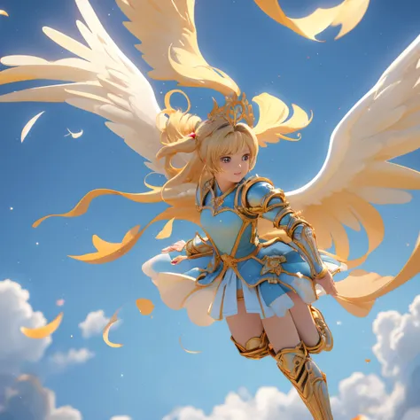 (((8k,masterpiece,best quality))), highly detailed cg composition，maxi kit, whole body, wide shot,break、(((cute angel flying in ...