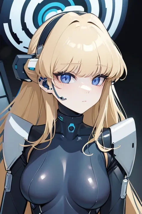 (masterpiece),(Best quality),(Very detailed),(Best illustration),(The best shadow),(Its absurd),(Detailed background),(So beautiful), 16k, 8k, 4K,(The best shadow),Robotization,female ,big breasts,Robot Joint ,Metal skin,Black robot suit,Long hair,Black su...