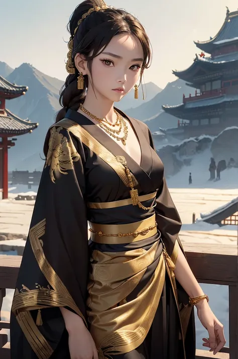 ((uhd, masterpiece, accurate, anatomically correct, super detail, best quality, 8k)), a ancient chinese female strategist, 13-ye...