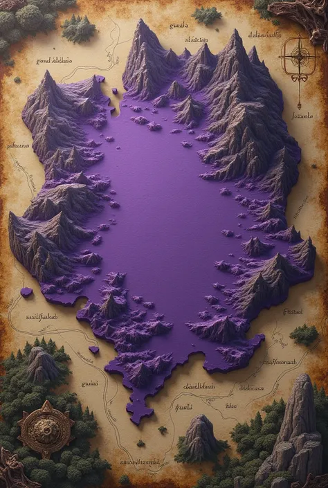 Old map showing a huge purple territory 