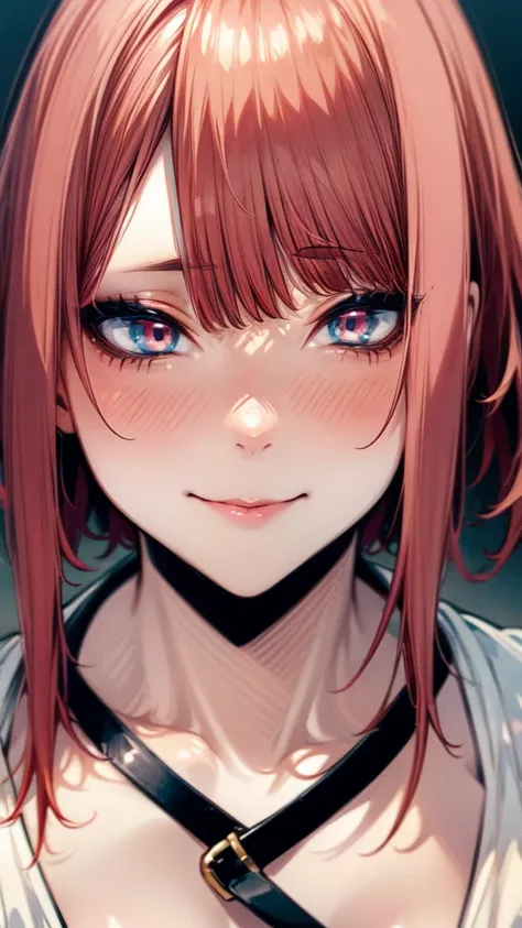 beautiful girl,(Charming smile)、Corporate girl、red hair、short hair、Detailed and beautiful eyes、clavicle、Big Breasts、shirt、jacket、skirt、Captivating thighs、、(Best Quality:1.4), (masterpiece:1.4), ultra detailed, ((((High resolution:1.5)))), 4K, 8k, Unity 8k ...