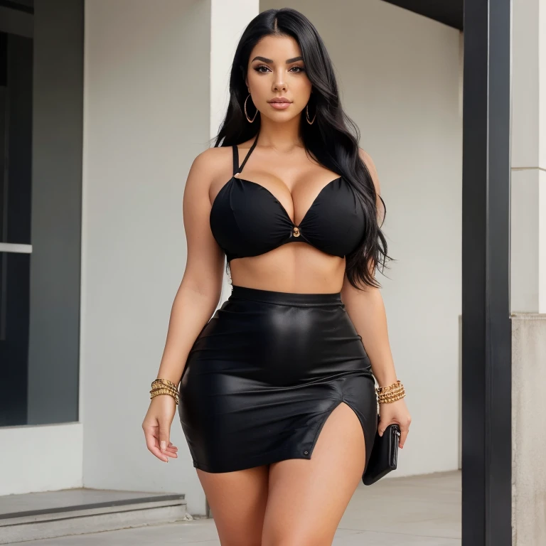 Marina has long, straight black hair that she always styles with colorful accessories. Her eyes are brown, and her skin is lightly tanned. She loves wearing eye-catching clothes, like short skirts and tight tops, paired with large earrings and bracelets. S...