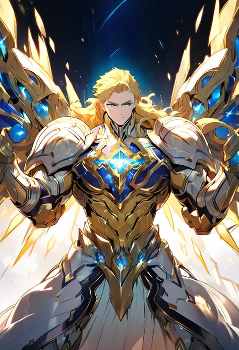 Appearance: Altrius has a majestic appearance, with a muscular and well-defined body of a titan. He has blond hair that falls in curls to his waist, and light blue eyes that shine with the light of hope. He wears a shining armor, made of a mystical metal t...