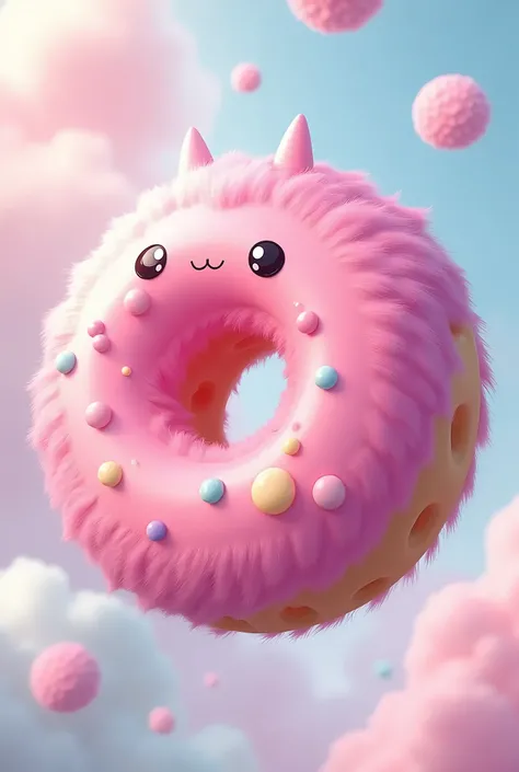 Pink Hairy Donut