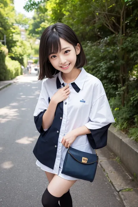 High quality masterpiece, 8k, , Japanese Girls, RAW Photos, Absurd, Winner portrait smile face, 笑face, Alone, Uniform, Summer Clothes Idol&#39;face, violet, Gardenia, Delicate girl, Long black hair, Dark Eyes, Upper body digital SLR, Observe the audience, ...