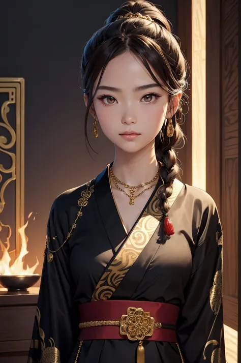 ((uhd, masterpiece, accurate, anatomically correct, super detail, best quality, 8k)), a ancient chinese female strategist, 13-ye...