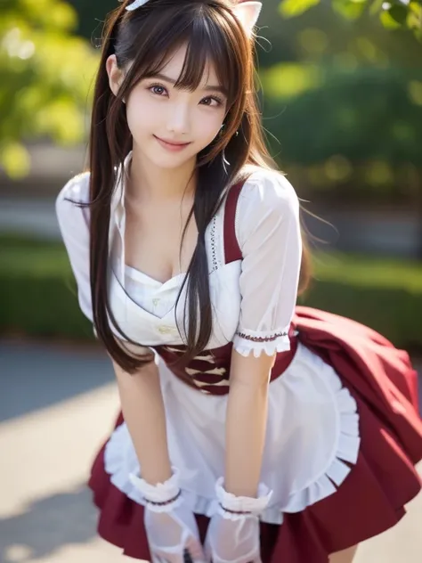 photo-realistic quality、japanese model dressed in maid costume, gorgeous maid, anime girl in a maid costume, maid outfit, anime ...